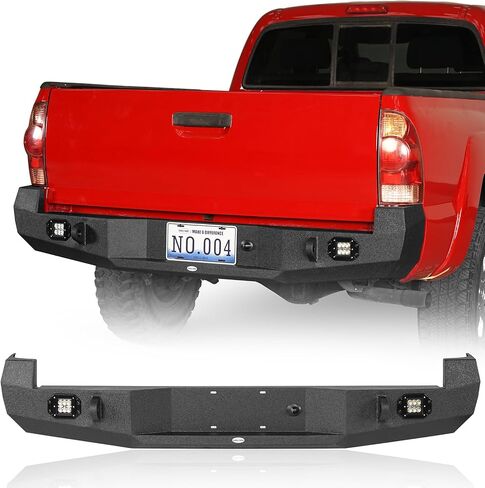 Hooke Road Tacoma Rear Steel Bumper w/LED Lights for Toyota Tacoma 2005 2006 2007 2009 2010 2011 2012 2013 2014 2015 2nd Gen Pickup Trucks in Saudi Arabia