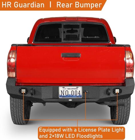 Hooke Road Tacoma Rear Steel Bumper w/LED Lights for Toyota Tacoma 2005 2006 2007 2009 2010 2011 2012 2013 2014 2015 2nd Gen Pickup Trucks in Saudi Arabia