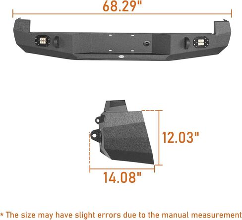 Hooke Road Tacoma Rear Steel Bumper w/LED Lights for Toyota Tacoma 2005 2006 2007 2009 2010 2011 2012 2013 2014 2015 2nd Gen Pickup Trucks in Saudi Arabia