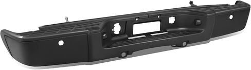 Auto Dynasty Rear Step Bumper Compatible with 2007-2013 Chevy Silverado GMC Sierra 1500, without Rear Parking Sensors, with Step Pad and License Plate Lights, Replacement for 22932803, Painted Black in Saudi Arabia