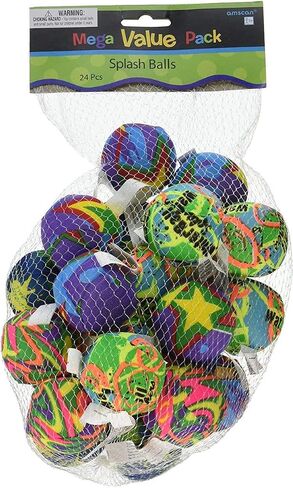 Multicolor Premium Foam Splash Balls - 2" (Pack of 24) - Assorted Design Balls - Perfect for Pool, Beach, and Luau Parties in Saudi Arabia