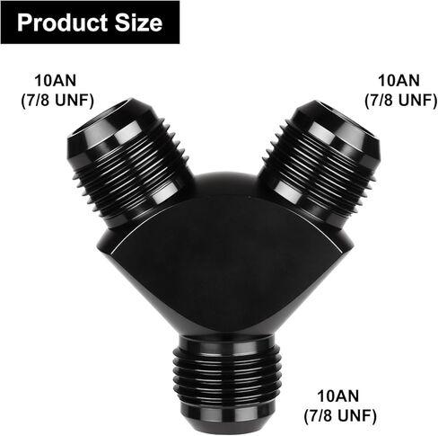 6AN Male Y Block Flare Splitter Fitting Adapter Union Aluminum Black in Kuwait