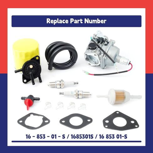 16-853-01-S Carbretor Kit استبدال Kohler KT745-3011 KT745-3042 ZT730 ZT740 استبدال 1685301S 16 853 01-S ، مع سدادة شرارة زيت المضخة الوقود in Saudi Arabia