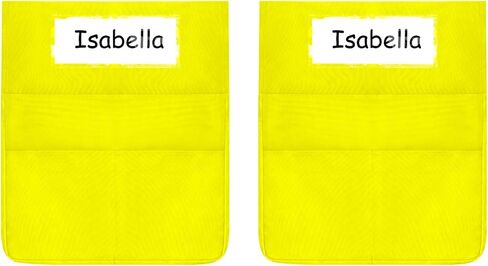 Chairback Pockets Chart, 6 Bright Color Seat Storage Organizer for Kids School Supplies with 2 Large Pockets Keeps Students Organized and Classrooms Neat, 19 x 16.8 Inch (12 Pieces) in Kuwait