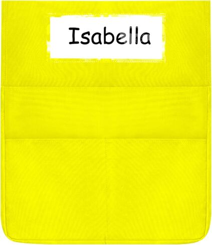 Chairback Pockets Chart, 6 Bright Color Seat Storage Organizer for Kids School Supplies with 2 Large Pockets Keeps Students Organized and Classrooms Neat, 19 x 16.8 Inch (12 Pieces) in Kuwait