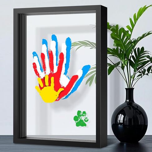 Yingsu Family Handprint Kit, Baby Hand and Footprint Kit DIY Handprint Keepsake Wooden Frame Gifts for New Parents for Grandparent Mother's Day Father's Day Christmas, 6 Non-Toxic Paint Colors in Saudi Arabia