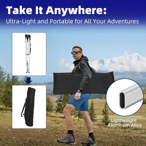 Tall Directors Chair, Folding Makeup Chair with Folding Tabletop Storage Bags for Makeup Artists to Keep Makeup Cases and Brushes, Oversized Portable Camping Chair for Outside Knee Protection in Kuwait