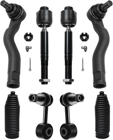 Detroit Axle - Front 8pc Suspension Kit for 08-19 Toyota Sequoia Tundra, 4 Tie Rod Ends 2 Stabilizer Sway Bars 2 Boots 2008 2009 2010 2011 2012 2013 2014 2015 2016 2017 2018 2019 Replacement in Saudi Arabia
