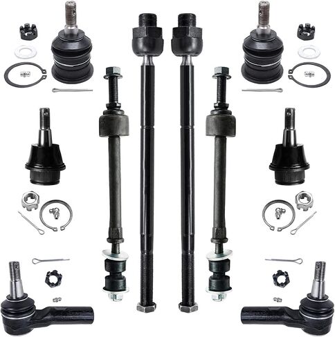Detroit Axle - 4WD Front Sundension Kit لعام 2006 2007 2008 Dodge RAM 1500 [5 LUG] 4 مفاصل الكرة العلوية والسفلية 4 روابط داخلية وربطة خارجي 2 روابط SWAY SWAY in Saudi Arabia
