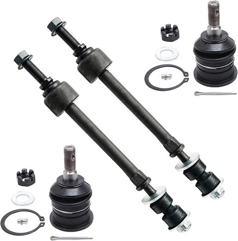 Detroit Axle - 4WD Front Sundension Kit لعام 2006 2007 2008 Dodge RAM 1500 [5 LUG] 4 مفاصل الكرة العلوية والسفلية 4 روابط داخلية وربطة خارجي 2 روابط SWAY SWAY in Saudi Arabia