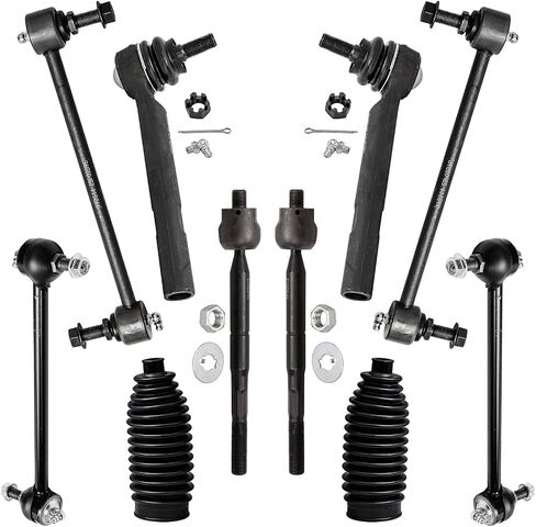 Detroit Axle - 10pc Suspension Kit for 2004-2007 Toyota Highlander Lexus RX330 2007-2009 RX350, 4 Inner & Outer Tie Rod End Links 4 Front Rear Sway Bar End Links 2 Boots Replacement in Saudi Arabia