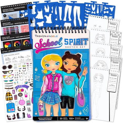 Fashion Angels Vay-Cay Mode Sketch Set, Includes Sketch Pad with Stencils & Stickers, Fashion Design Sketch Book for Girls, Ideal Drawing Kit for Kids in Kuwait