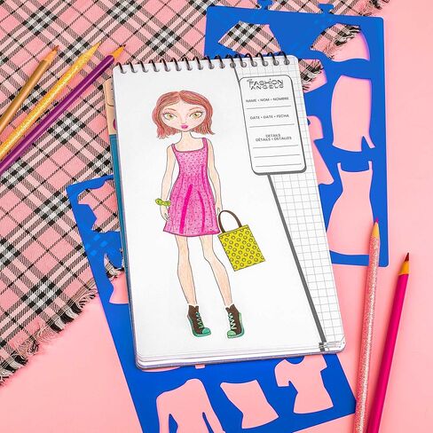 Fashion Angels Vay-Cay Mode Sketch Set, Includes Sketch Pad with Stencils & Stickers, Fashion Design Sketch Book for Girls, Ideal Drawing Kit for Kids in Kuwait