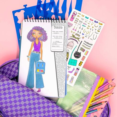 Fashion Angels Vay-Cay Mode Sketch Set, Includes Sketch Pad with Stencils & Stickers, Fashion Design Sketch Book for Girls, Ideal Drawing Kit for Kids in Kuwait