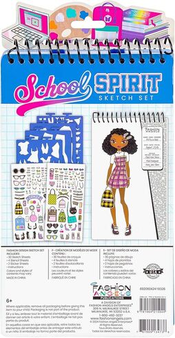 Fashion Angels Vay-Cay Mode Sketch Set, Includes Sketch Pad with Stencils & Stickers, Fashion Design Sketch Book for Girls, Ideal Drawing Kit for Kids in Kuwait