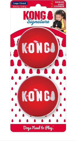 KONG - Signature Balls - 2 Pack Durable Ball for Chasing and Retrieving - for Medium Dogs in Saudi Arabia