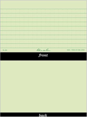 Rite In The Rain Weatherproof Index Cards, 3" x 5", Universal Pattern, Gray (No. 791) in Kuwait