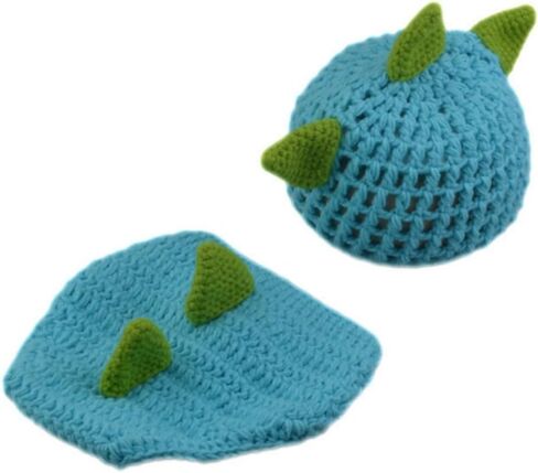 Newborn Photography Props Outfits Crochet Dinosaur Hat Diaper Cove Infant in Saudi Arabia