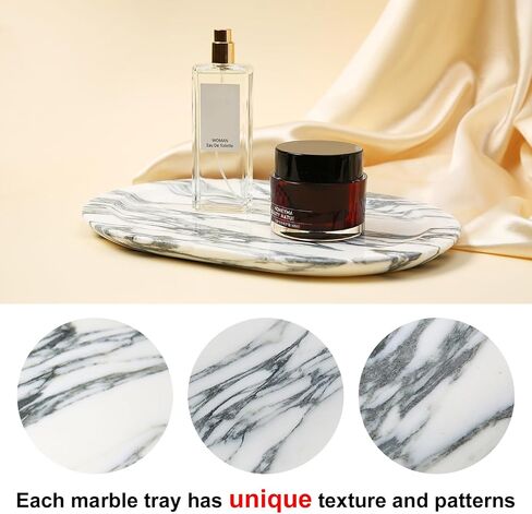 Natural Marble Decorative Tray Bathroom Counter Perfume Organizer Vanity Tray for Home Decor, Jewelry Candle, Coffee Table, Soap Holder Dresser Countertop Accessories 8"x11" Travertine in Saudi Arabia