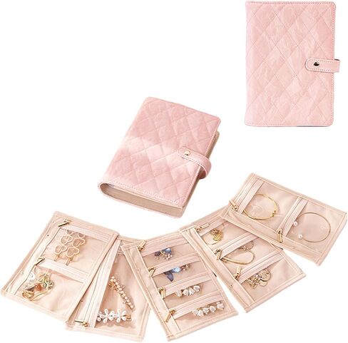 قضية منظم مجوهرات السفر ، هدايا التخرج للنساء للبنات ، Binder Binder Jewelery و Clear Velvet Pouch Howlery Bag for Rings Netlaces Earrings Bracelets in Saudi Arabia