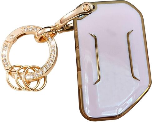 Keyless Entry Systems for Jeep Key Fob Cover Fits for Jeep Wrangler JLU JL Gladiator Rubicon JT Car Flip Remote Smart Key (Pink-Gold) in Kuwait
