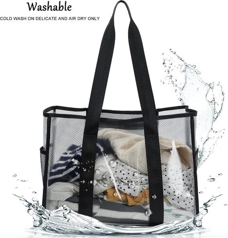 JIANYA Beach Bag, Tip-Proof Waterproof Pool Bag Shoulder Bag with Pockets for Work, Travel, Gym, Beach & Pool in Saudi Arabia