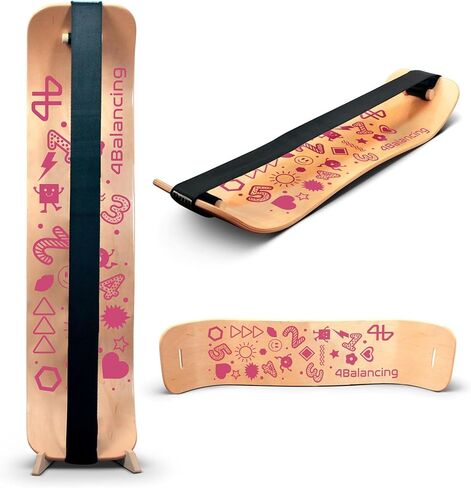 Balance Board for Kids - Slackline Wooden Wobble Board - Slackboard Balance Trainer for Coordination - Training for Skateboard, Snowboard, Football, Soccer, Baseball, Basketball - Surfboard in Saudi Arabia