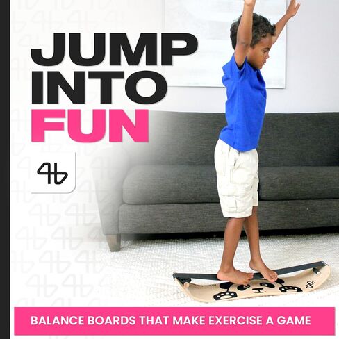 Balance Board for Kids - Slackline Wooden Wobble Board - Slackboard Balance Trainer for Coordination - Training for Skateboard, Snowboard, Football, Soccer, Baseball, Basketball - Surfboard in Saudi Arabia