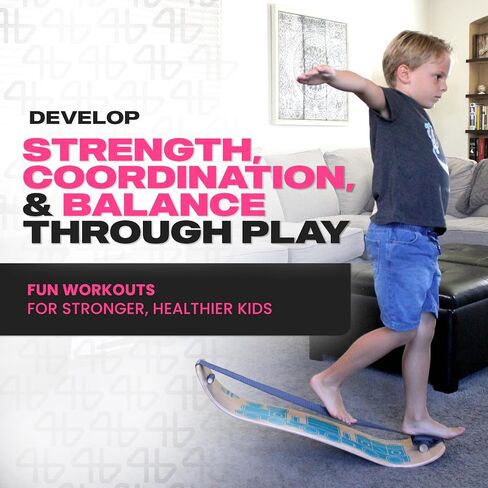 Balance Board for Kids - Slackline Wooden Wobble Board - Slackboard Balance Trainer for Coordination - Training for Skateboard, Snowboard, Football, Soccer, Baseball, Basketball - Surfboard in Saudi Arabia