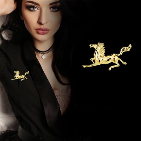 Lucky Horse Brooch Pin for Men Women Western Animal Race Horse Brooch Pins Breastpin Costume Accessories Jewelry in Saudi Arabia