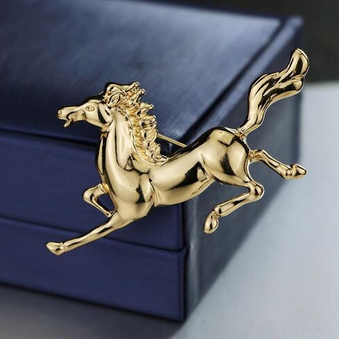 Lucky Horse Brooch Pin for Men Women Western Animal Race Horse Brooch Pins Breastpin Costume Accessories Jewelry in Saudi Arabia