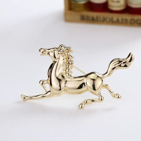 Lucky Horse Brooch Pin for Men Women Western Animal Race Horse Brooch Pins Breastpin Costume Accessories Jewelry in Saudi Arabia