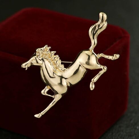 Lucky Horse Brooch Pin for Men Women Western Animal Race Horse Brooch Pins Breastpin Costume Accessories Jewelry in Saudi Arabia