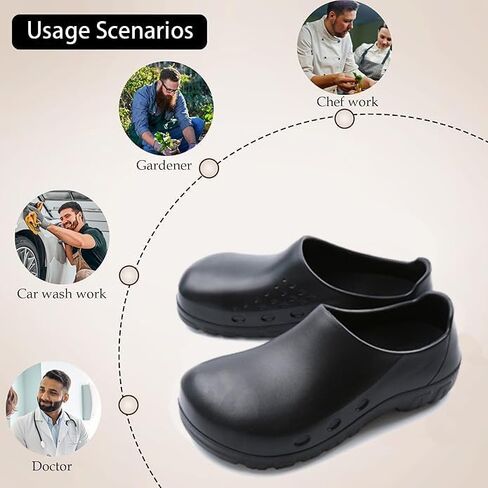 Anti Slip Kitchen Shoes with Steel Toe Safety Shoes for Men and Women,Suitable for Kitchens,Restaurants,Hotels,Hospitals,Gardens, etc in Saudi Arabia