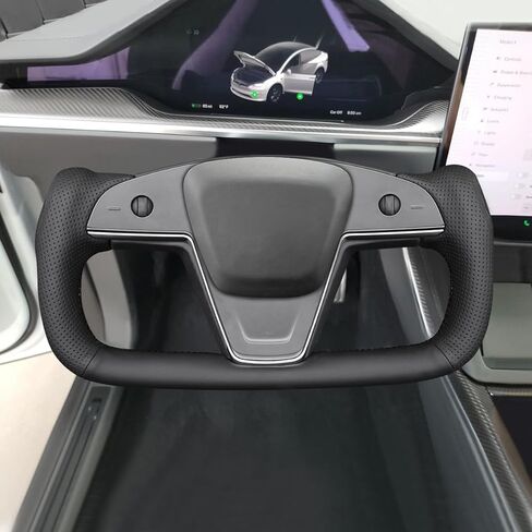 غطاء عجلة القيادة Mewant لـ Tesla Model S 2021-2023 / Model X 2021-2023 غلاف عجلة مقود مرسومة يدويًا in Kuwait