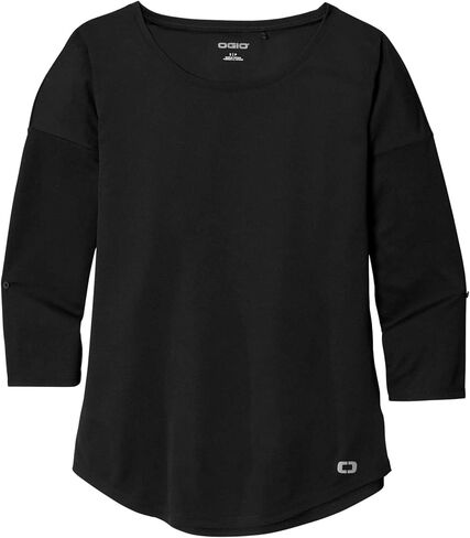 Ogio Women's Grawing Scoop 3/4 Sleeve Tee | قميص فتل الرطوبة للنساء ، قمة غير رسمية للصيف in Saudi Arabia