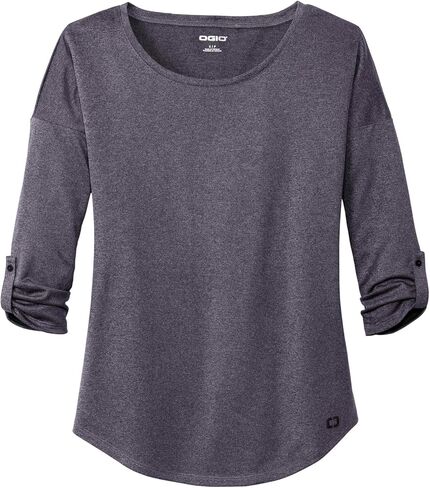 OGIO Women's Gravitate Scoop 3/4 Sleeve Tee | Moisture Wicking Shirt for Women, Casual Top for Summer in Saudi Arabia
