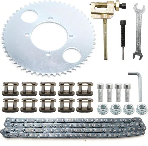 Rear Sprocket T8F 54 Teeth 116 Link Chain Kit, Replacement for SSR SX50 Scooter 43cc 47cc 49cc 2 Stroke Replacement for Syx Holeshot Metotec ATV Quad Dirt Bike in Saudi Arabia