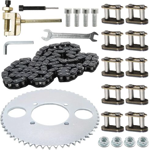 Rear Sprocket T8F 54 Teeth 116 Link Chain Kit, Replacement for SSR SX50 Scooter 43cc 47cc 49cc 2 Stroke Replacement for Syx Holeshot Metotec ATV Quad Dirt Bike in Saudi Arabia