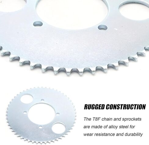 Rear Sprocket T8F 54 Teeth 116 Link Chain Kit, Replacement for SSR SX50 Scooter 43cc 47cc 49cc 2 Stroke Replacement for Syx Holeshot Metotec ATV Quad Dirt Bike in Saudi Arabia