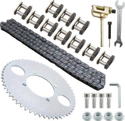 Rear Sprocket T8F 54 Teeth 116 Link Chain Kit, Replacement for SSR SX50 Scooter 43cc 47cc 49cc 2 Stroke Replacement for Syx Holeshot Metotec ATV Quad Dirt Bike in Saudi Arabia
