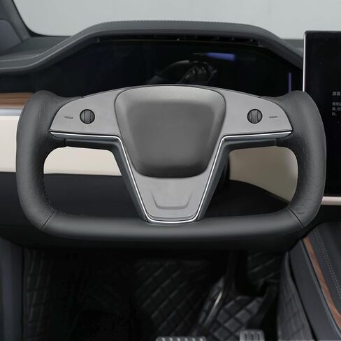 MEWANT Steering Wheel Cover for Tesla Model S 2021-2023 / Model X 2021-2023 Hand-Stitched Steering Wheel Wrap in Saudi Arabia