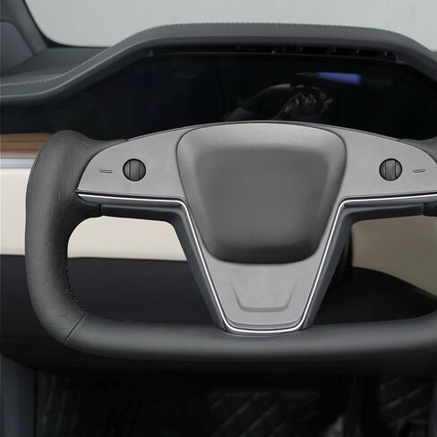 MEWANT Steering Wheel Cover for Tesla Model S 2021-2023 / Model X 2021-2023 Hand-Stitched Steering Wheel Wrap in Saudi Arabia