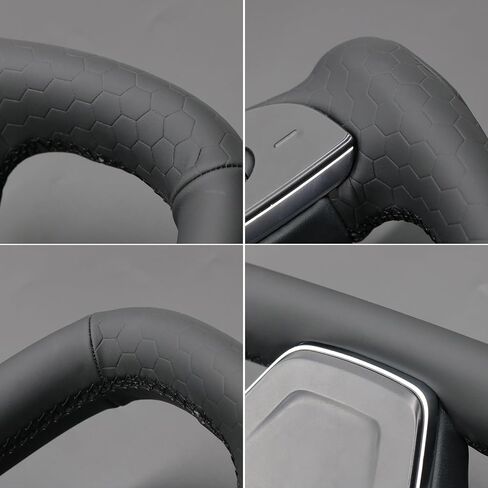 MEWANT Steering Wheel Cover for Tesla Model S 2021-2023 / Model X 2021-2023 Hand-Stitched Steering Wheel Wrap in Saudi Arabia