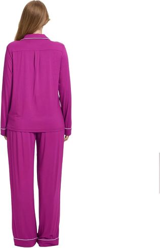 Tosmo Women Pajama يضع Viscose من Bamboo Long Sleeve Sleepwear Super-Soft المريح أسفل صالة النوم PJS in Kuwait