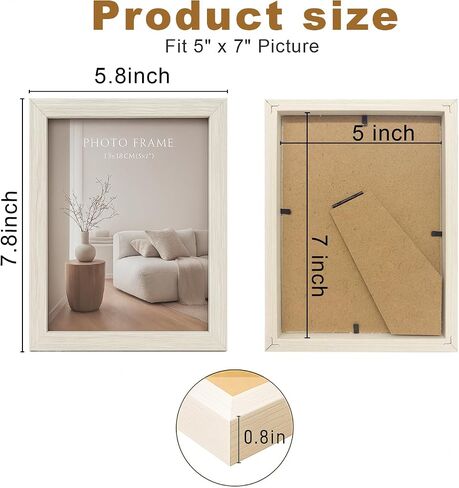 Display 4x6 Picture Frame Set of 2, 4 x 6 Photo Frames with High Definition Real Glass, Horizontal/Vertical Tabletop Display, White 2 Pack in Saudi Arabia
