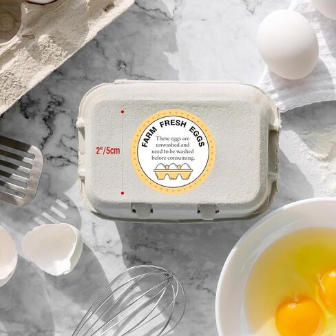 Farm Fresh Eggs Labels, 2 Inch Round Egg Stickers Self Adhesive Egg Packaging Stickers for Chicken, Quail, 600PCS Per Roll in Kuwait