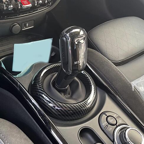 Carbon Fiber Gear Shift Panel Ring Cover Trims Frame ABS for BMW Mini Clubman (F54) 2018 2019 2020 2021 2022 in Saudi Arabia