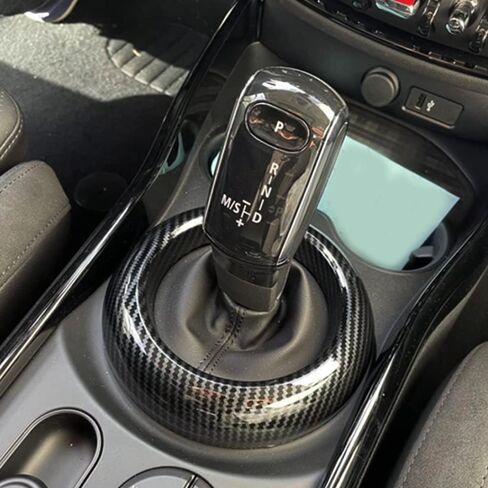 Carbon Fiber Gear Shift Panel Ring Cover Trims Frame ABS for BMW Mini Clubman (F54) 2018 2019 2020 2021 2022 in Saudi Arabia