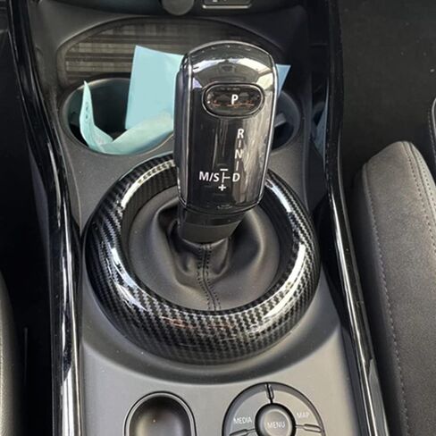 Carbon Fiber Gear Shift Panel Ring Cover Trims Frame ABS for BMW Mini Clubman (F54) 2018 2019 2020 2021 2022 in Saudi Arabia